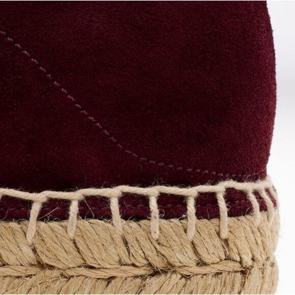 RAG & BONE Burgundy Wine Suede Leather Espadrille Slipon Loafers Flats - Picture 5 of 14